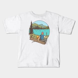 Hike Mountain Lake Rest Tshirt Kids T-Shirt